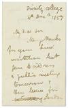 LIVINGSTONE, DAVID. Brief Autograph Letter Signed, David Livingstone, to Rev. W. Robinson: